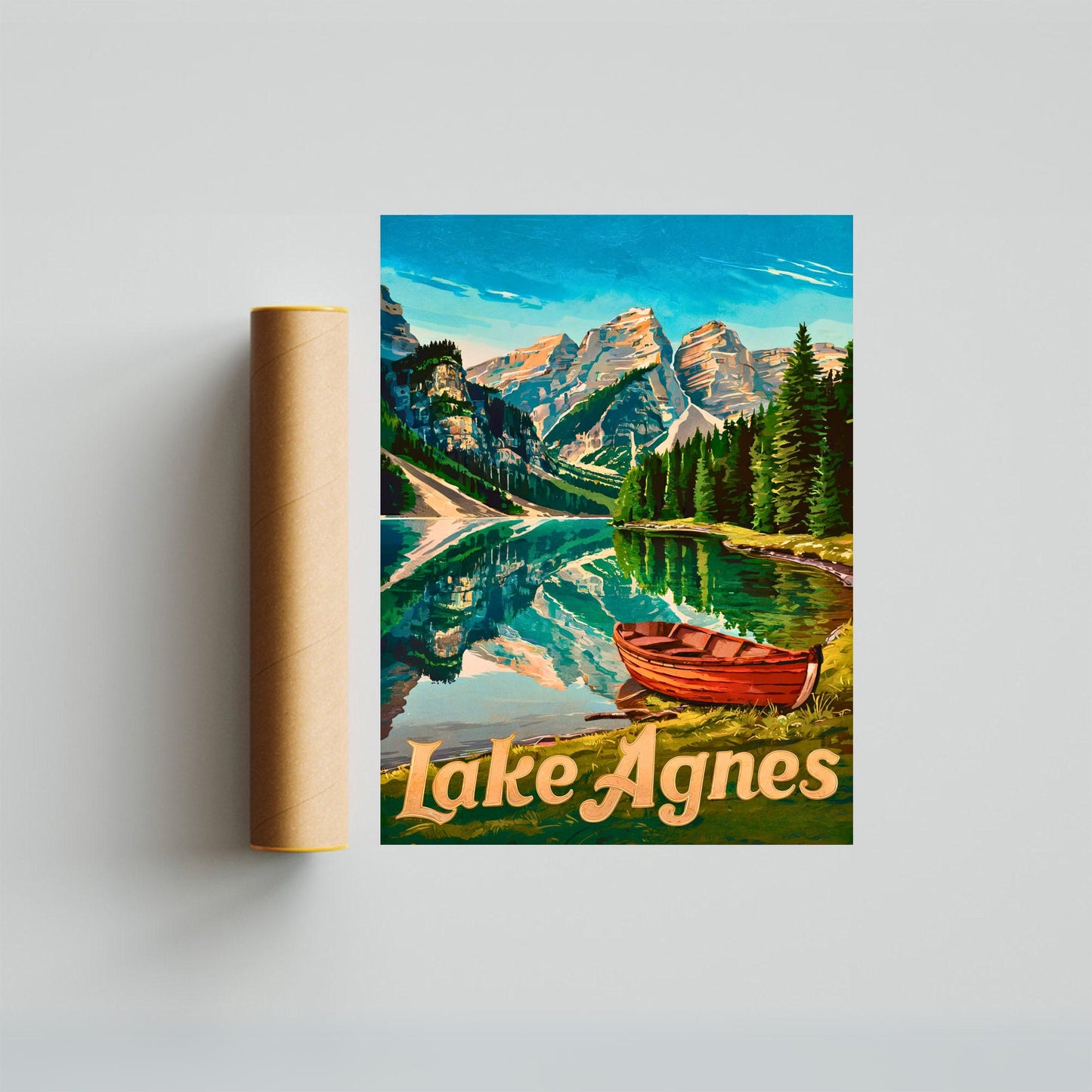 Lake Agnes Vintage Travel Poster