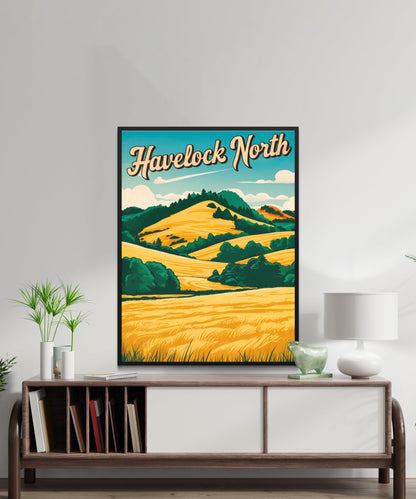 Havelock North Vintage Travel Poster - Rural Charm