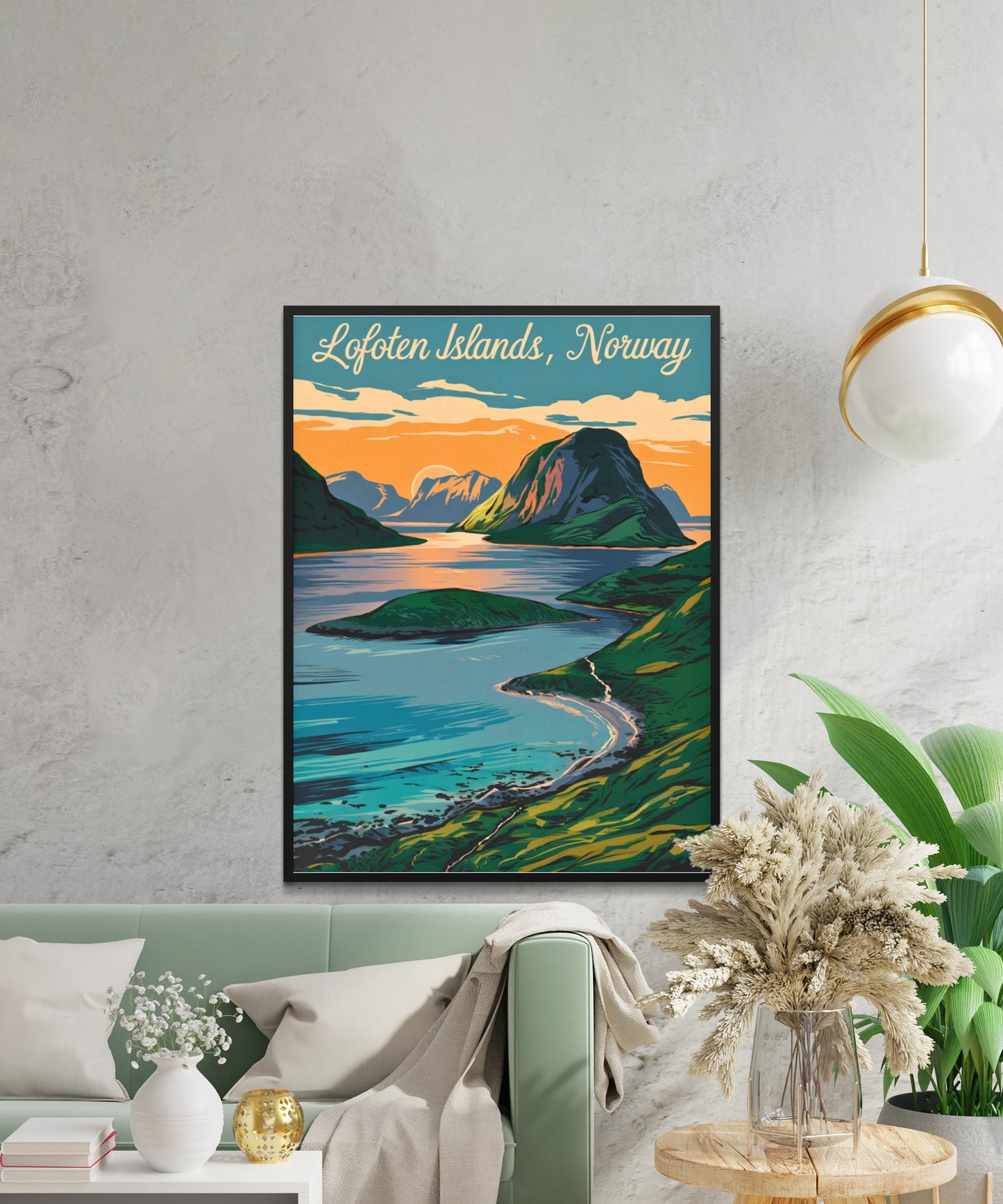 Lofoten Islands Vintage Travel Poster - Peaks and Pristine Waters