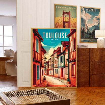 Toulouse  Vintage Travel Poster