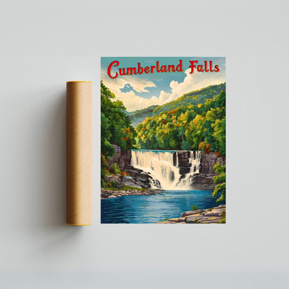 Cumberland Falls Vintage Travel Poster - The Niagara of the South