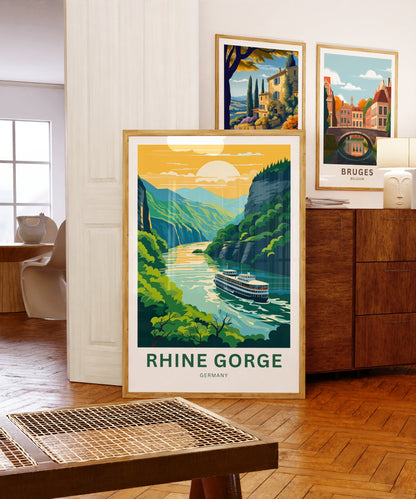 Rhine Gorge Travel Poster