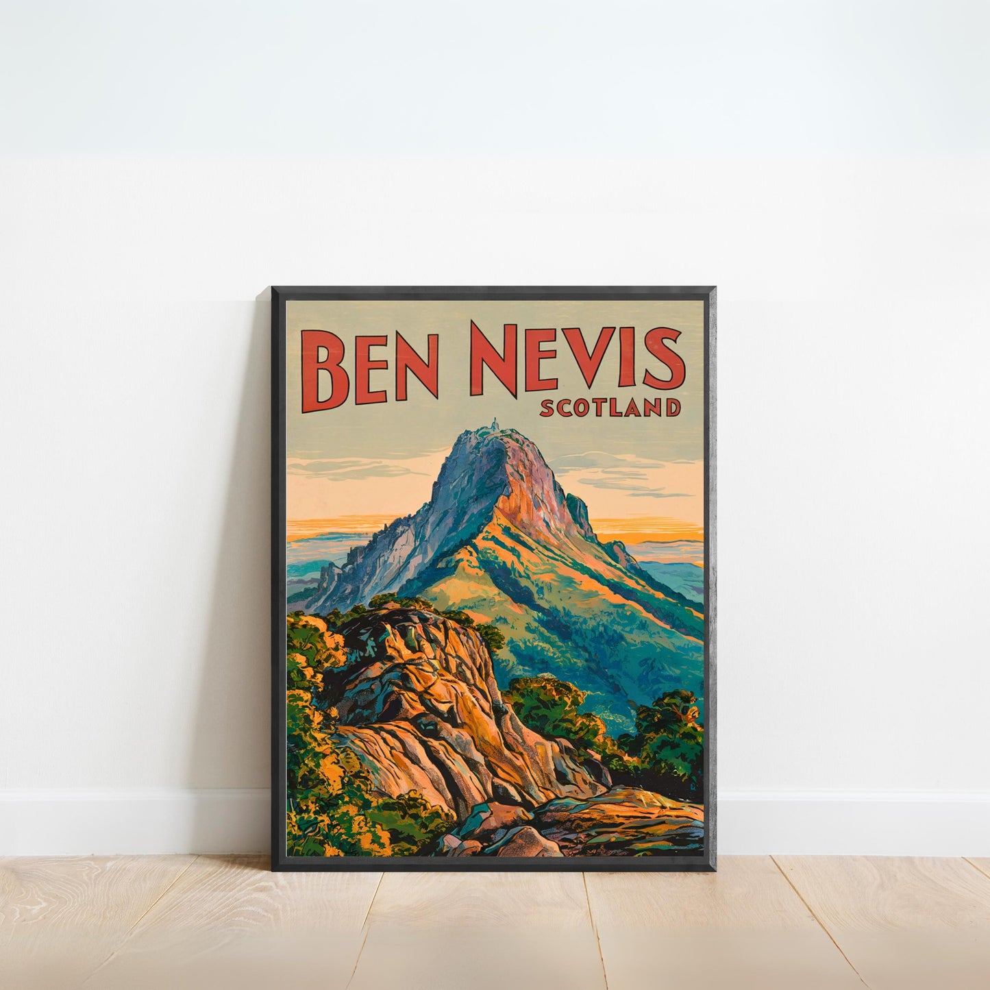 Ben Nevis Vintage Travel Poster - Majestic Mountain Views