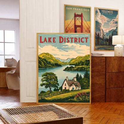 Lake District Vintage Travel Poster