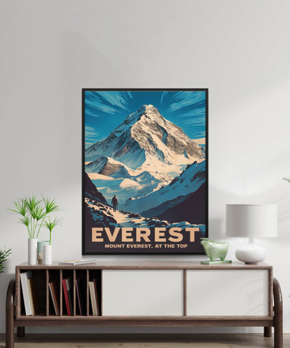 Mount Everest Vintage Travel Poster- Majestic Heights