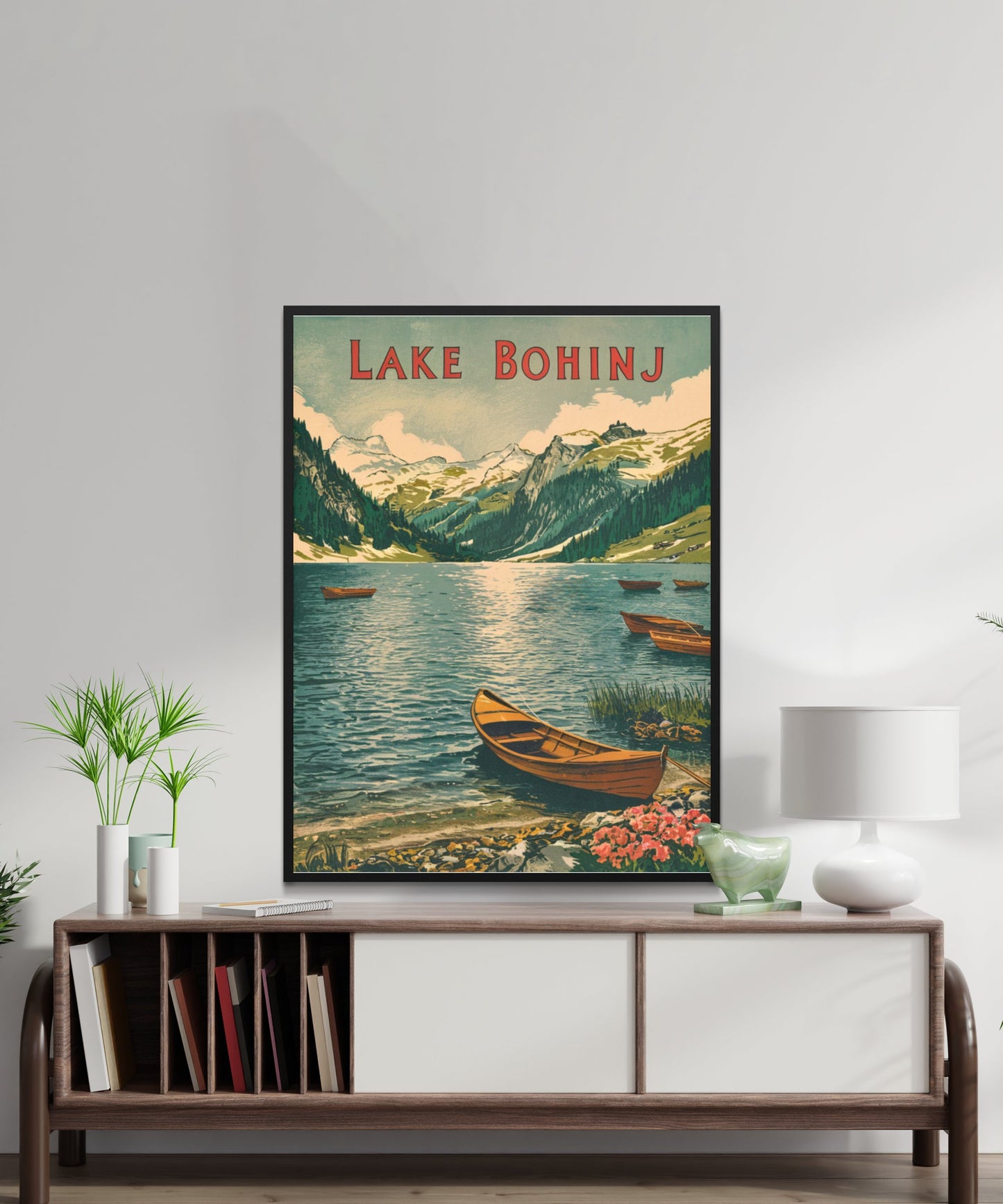 Lake Bohinj Vintage Travel Poster