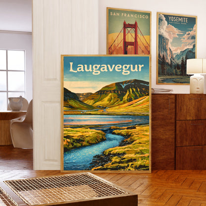 Laugavegur Vintage Travel Poster