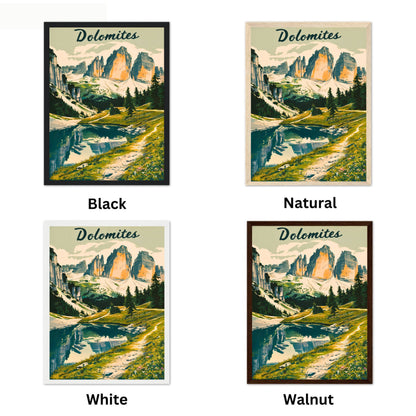 Dolomites Vintage Travel Poster - Italian Mountain Splendor