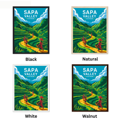 Sapa Valley Vintage Travel Poster - Terraced Ricefields