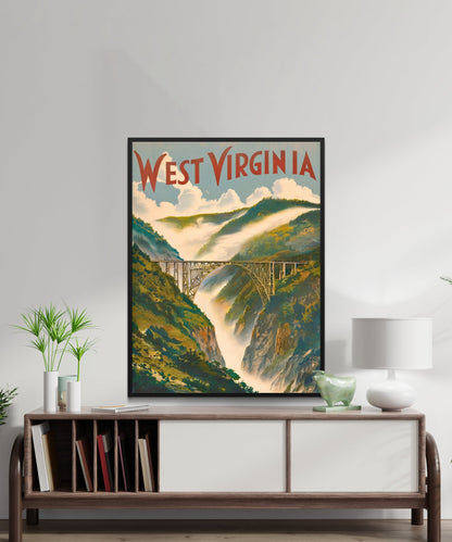 West Virginia Vintage Travel Poster