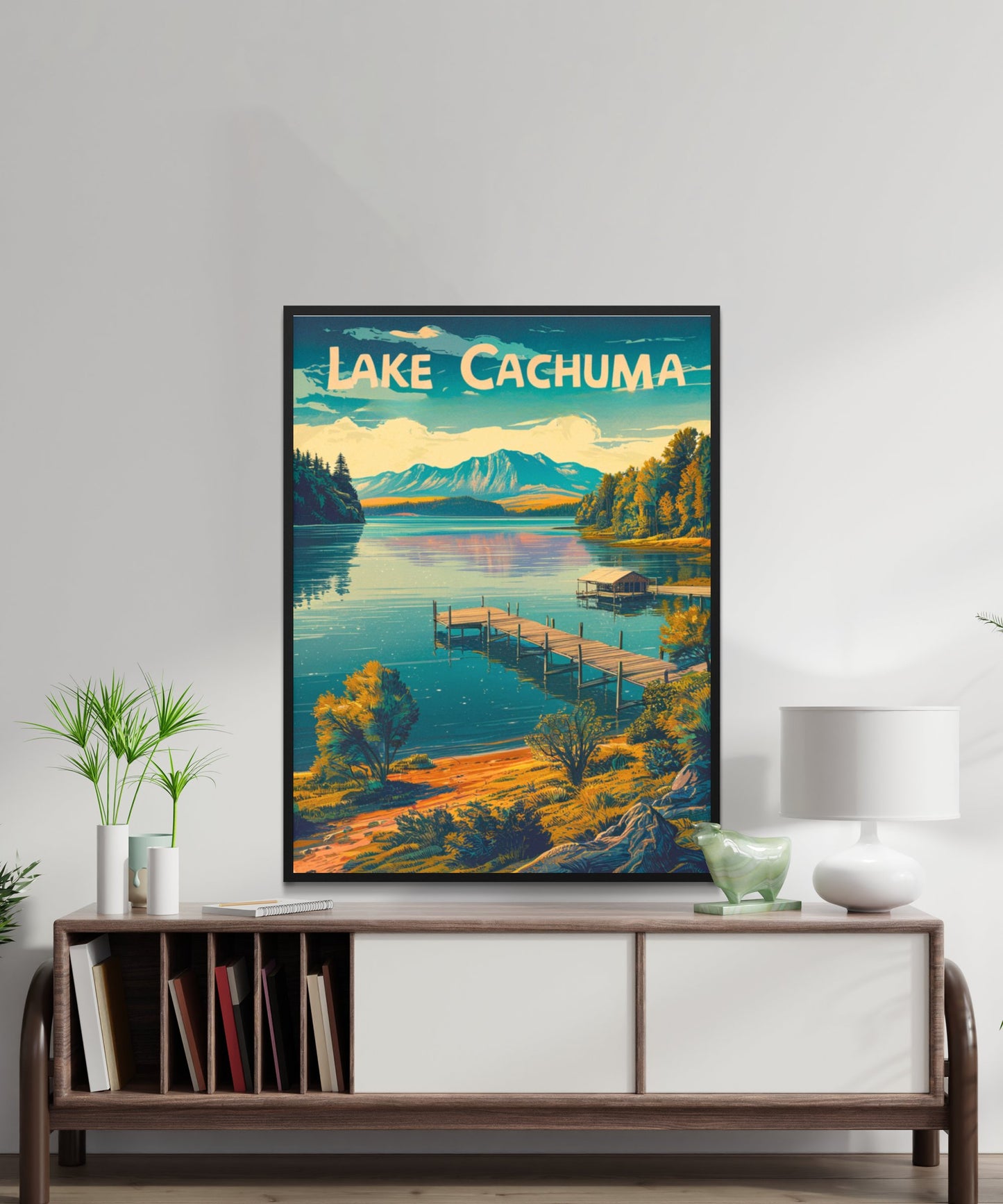 Lake Cachuma Vintage Travel Poster - Serene Waters