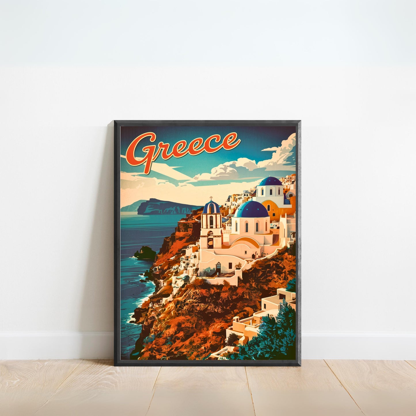 Greece Vintage Travel Poster - Mediterranean Majesty