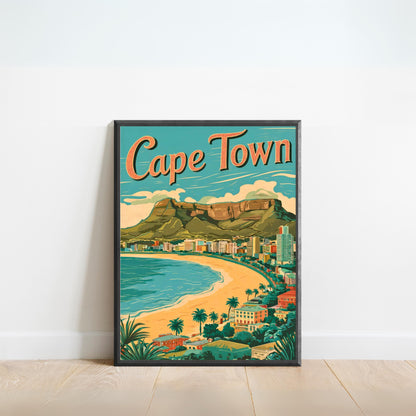 Cape Town Vintage Travel Poster  - South African Splendor