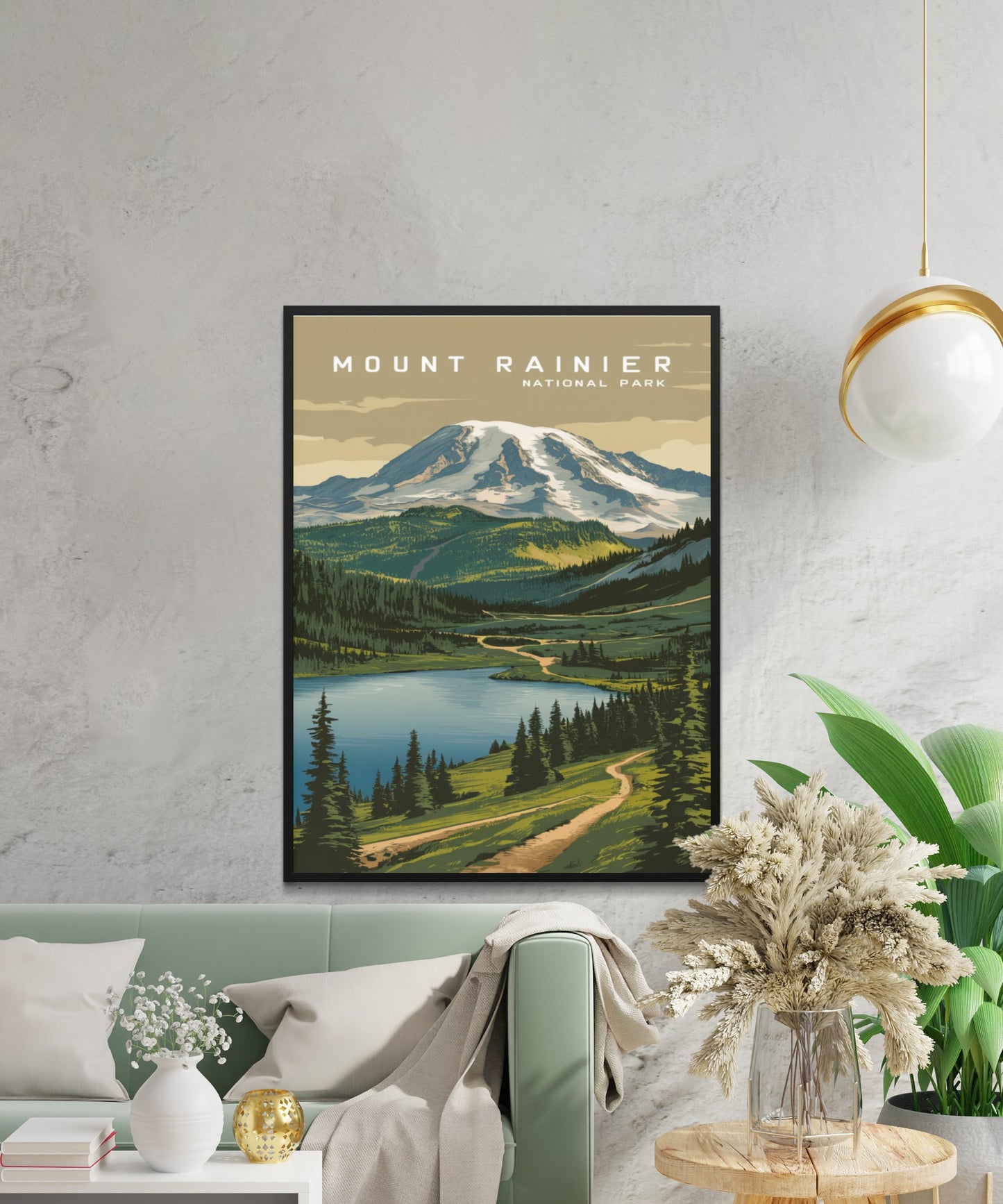 Mount Rainer Vintage Travel Poster