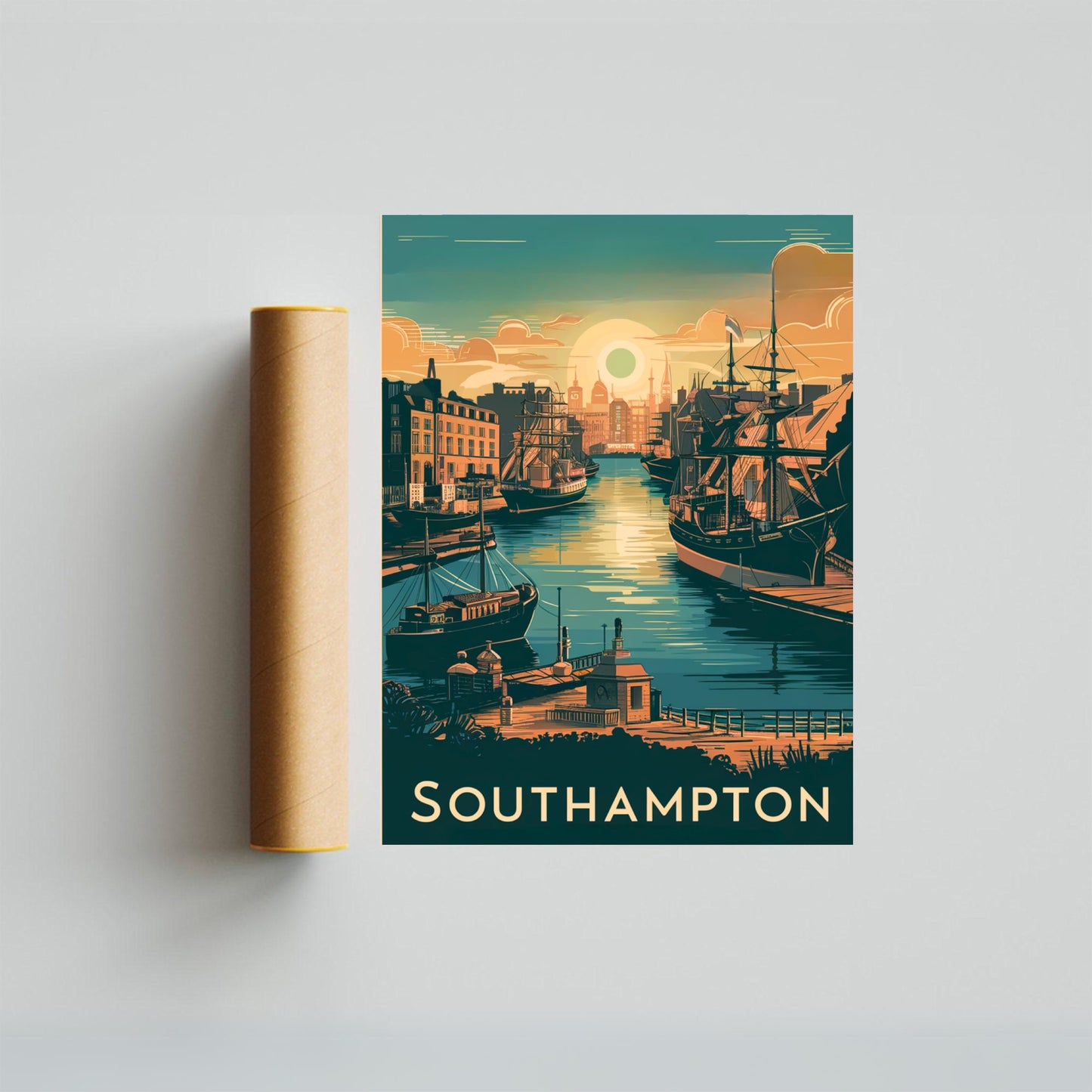 Southampton Vintage Travel Poster - Port City