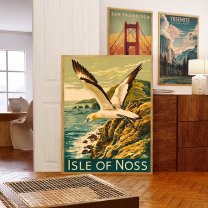 Isle of Noss Vintage Travel Poster