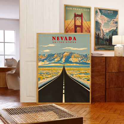 Nevada Vintage Travel Poster - Timeless Desert Adventure