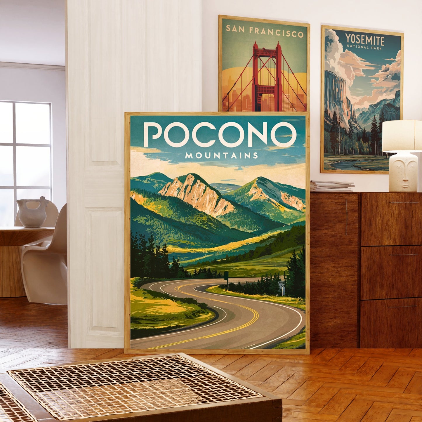 Pocono Mountains Vintage Travel Poster - Adventure Retreat