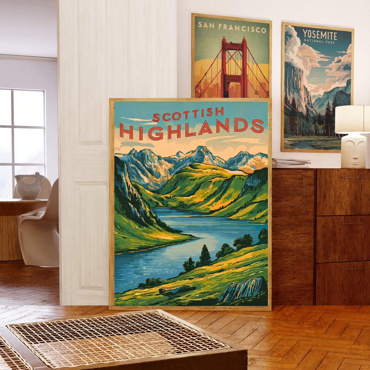 Scottish Highlands Vintage Travel Poster