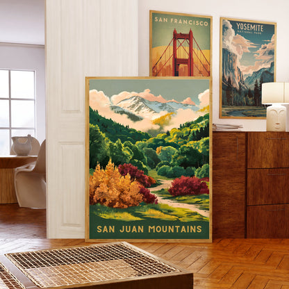 San Juan Mountains Vintage Travel Poster