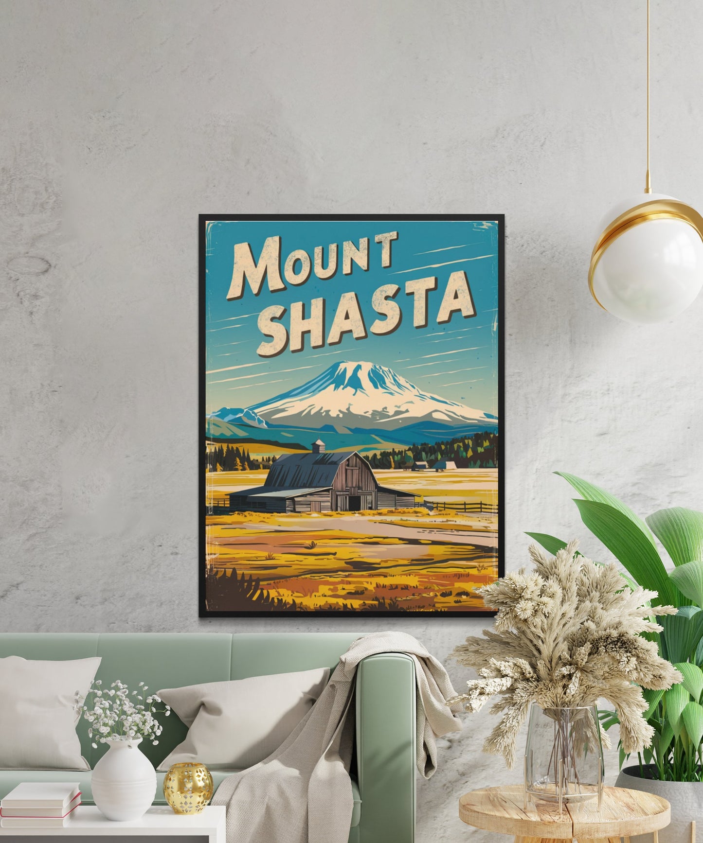 Mount Shasta Vintage Travel Poster