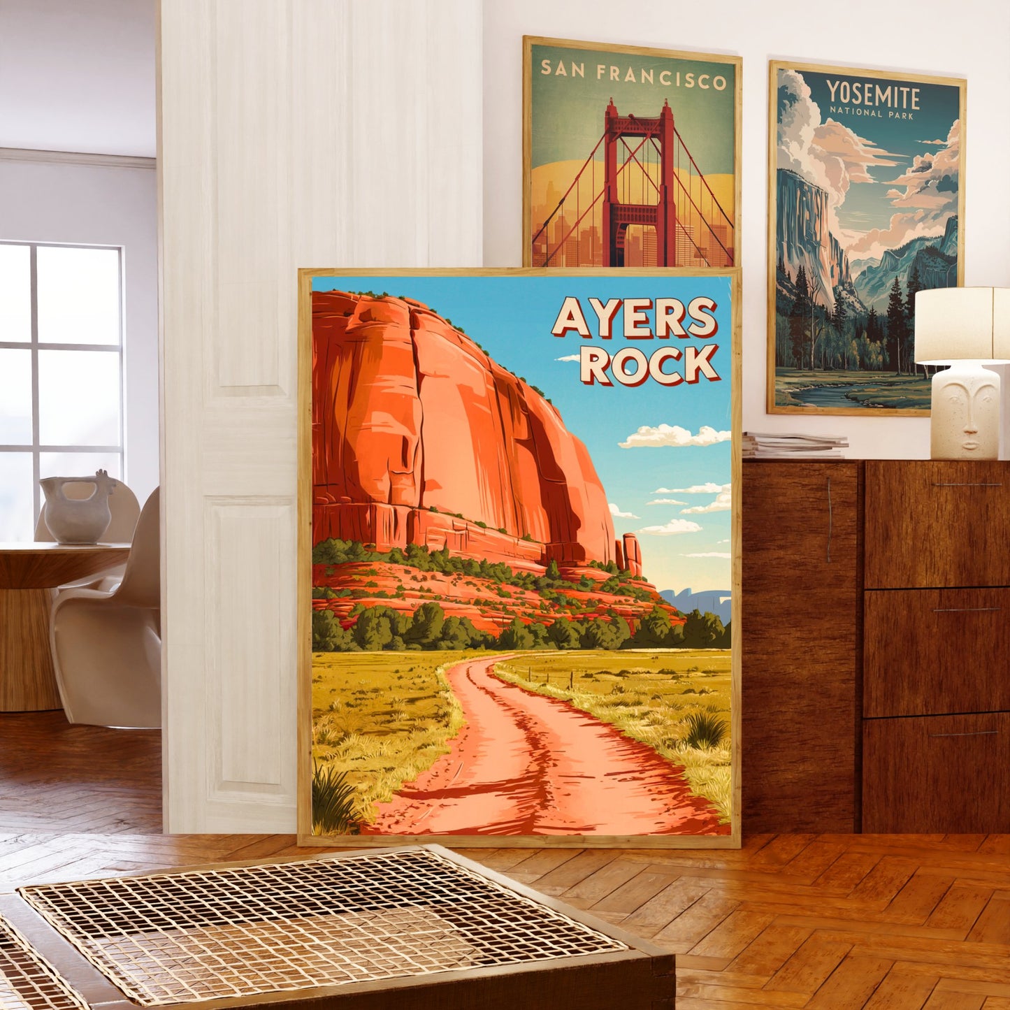 Ayers Rock Vintage Travel Poster