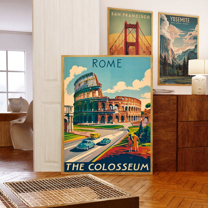 Rome Vintage Travel Poster - Classical Elegance