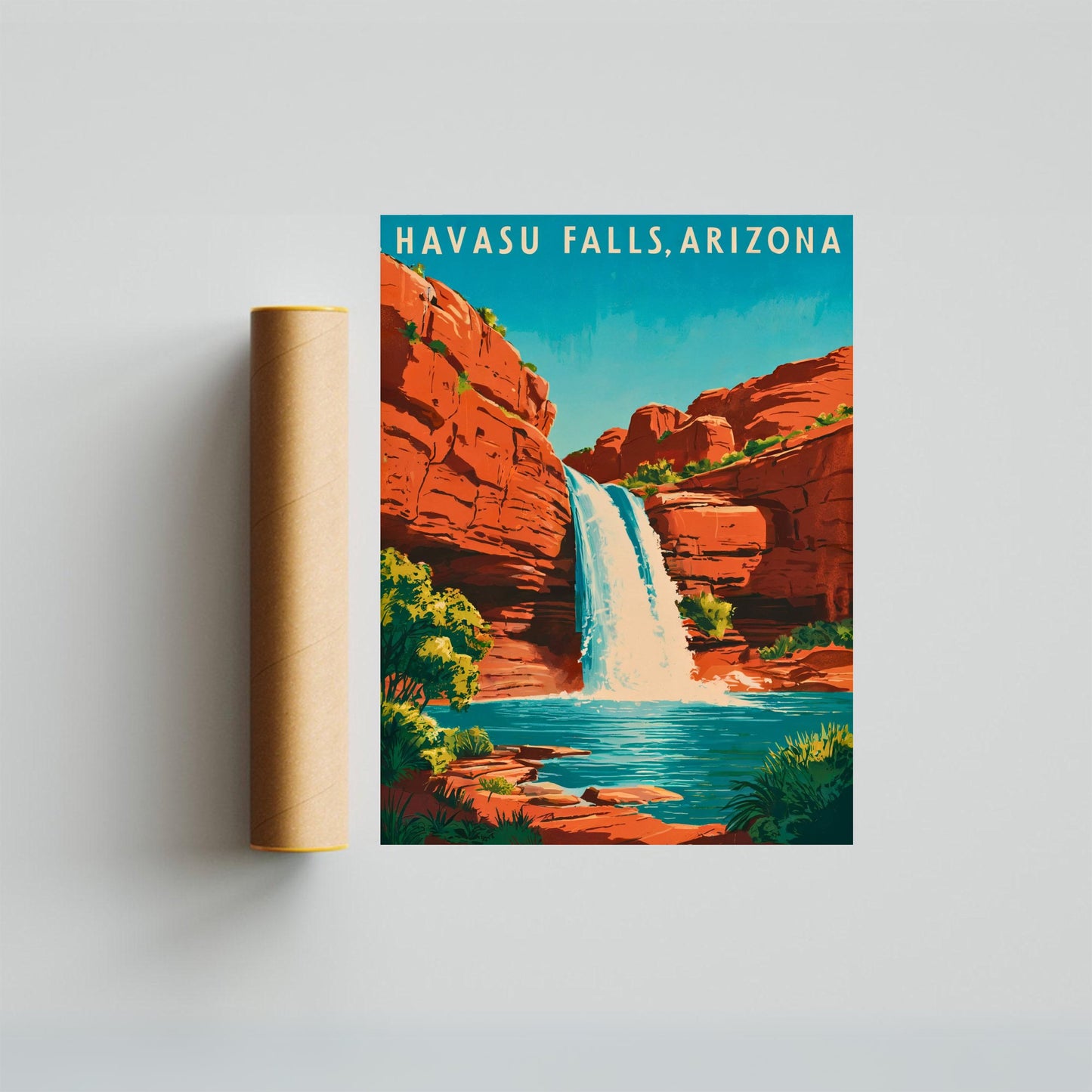 Havasu Falls Vintage Travel Poster