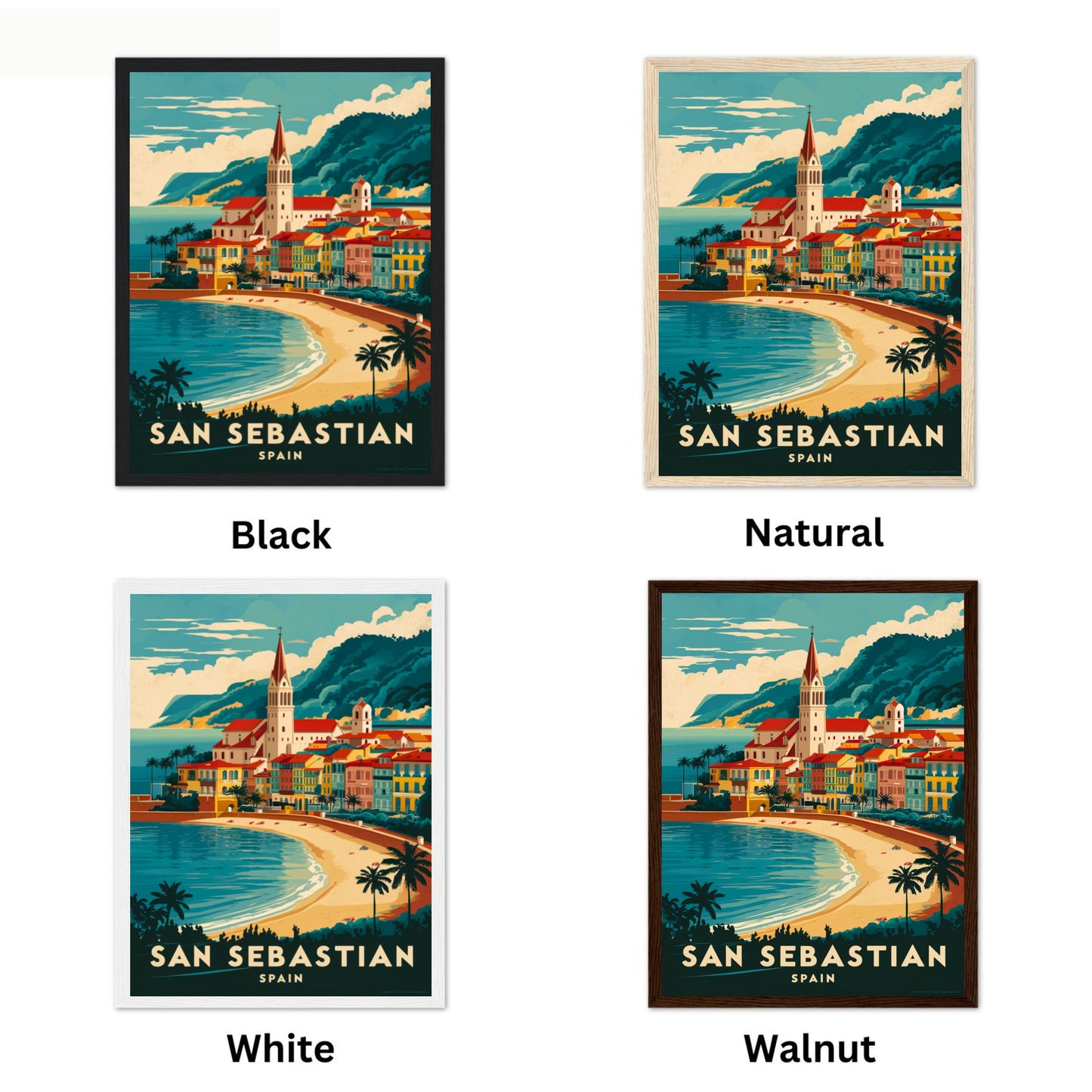 San Sebastian Vintage Travel Poster