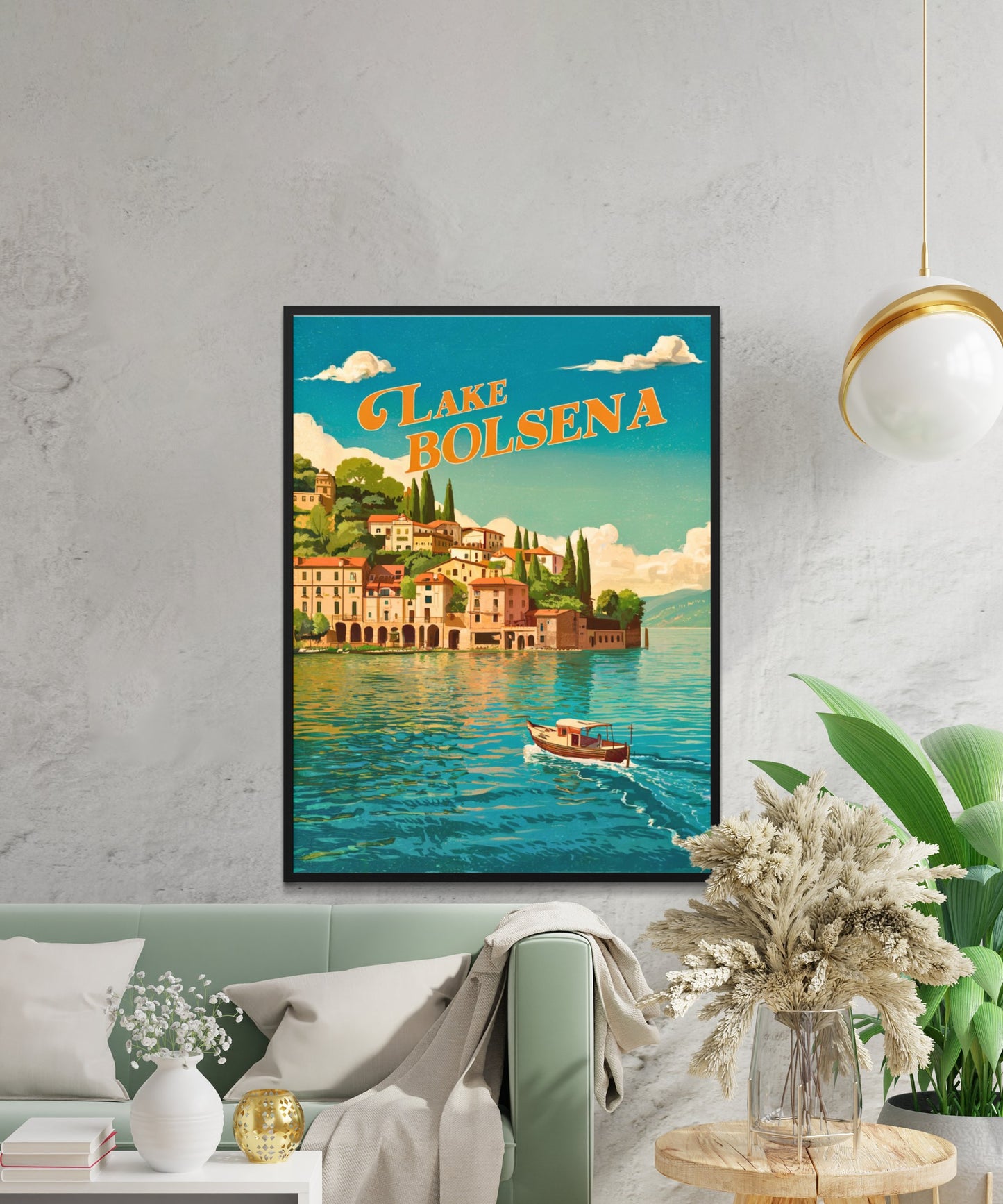 Lake Bolsena Vintage Travel Poster