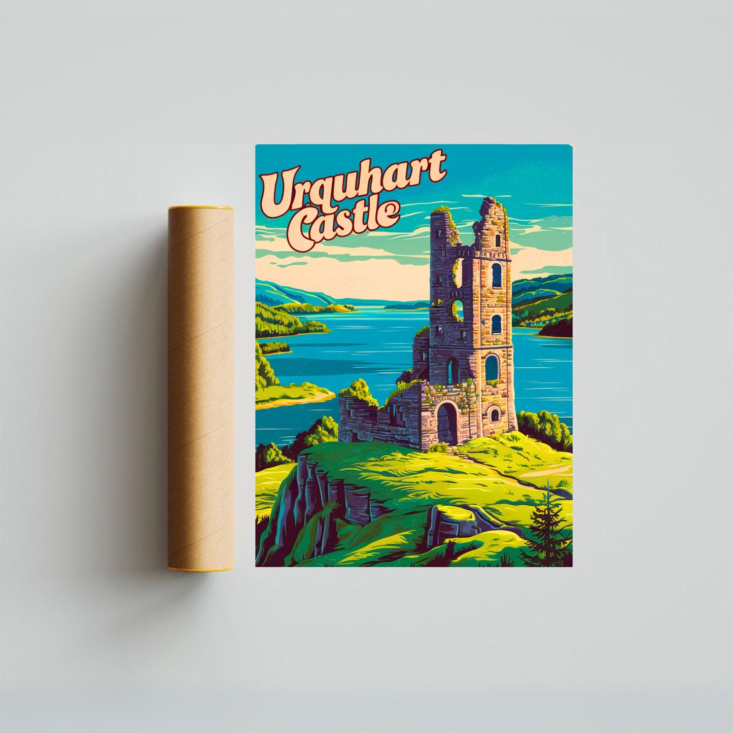 Urquhart Castle Vintage Travel Poster