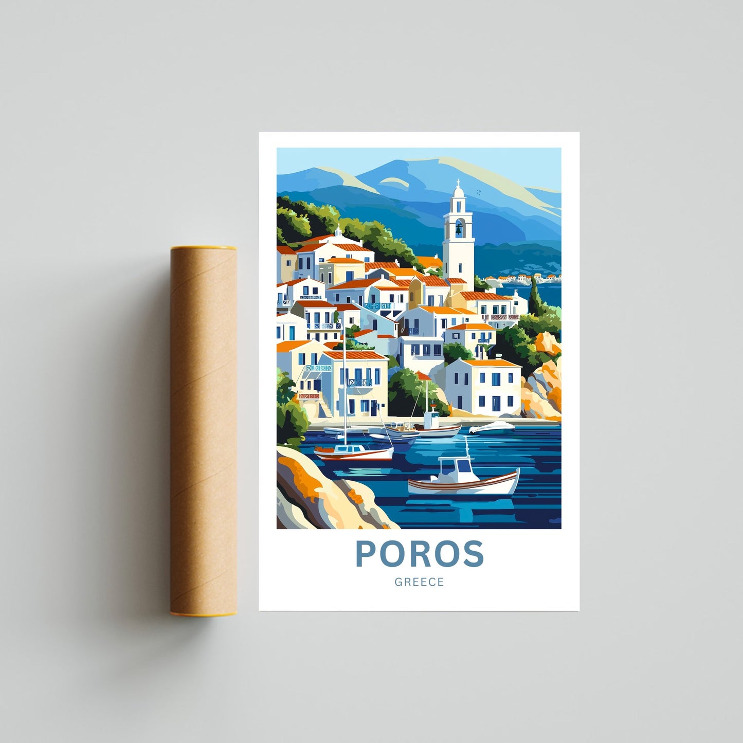 Poros Travel Print - Serene Escape