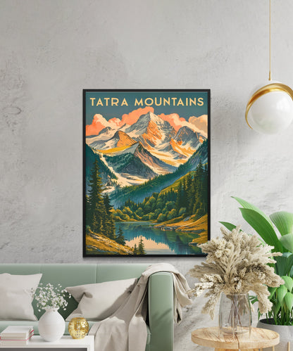 Tatra Mountains Vintage Travel Poster