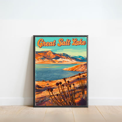 Great Salt Lake Vintage Travel Poster