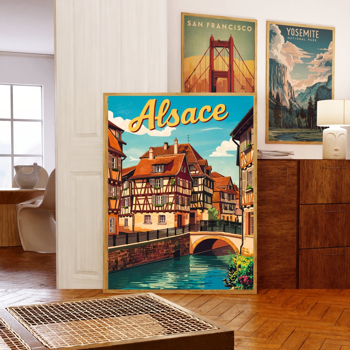 Alsace Vintage Travel Poster - Rhine Valley