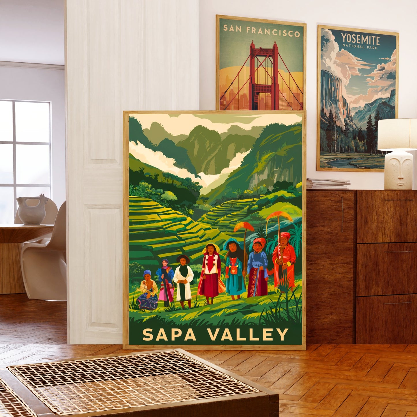 Sapa Valley Vintage Travel Poster - Mountainous Beauty