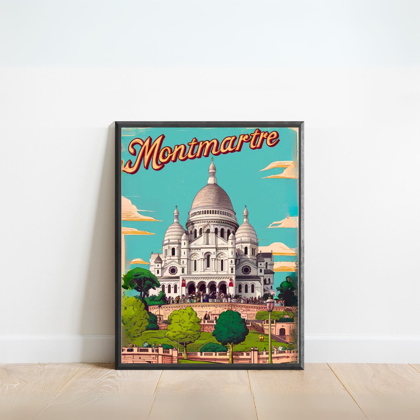 Montmartre Vintage Travel Poster -  Sacred Heart