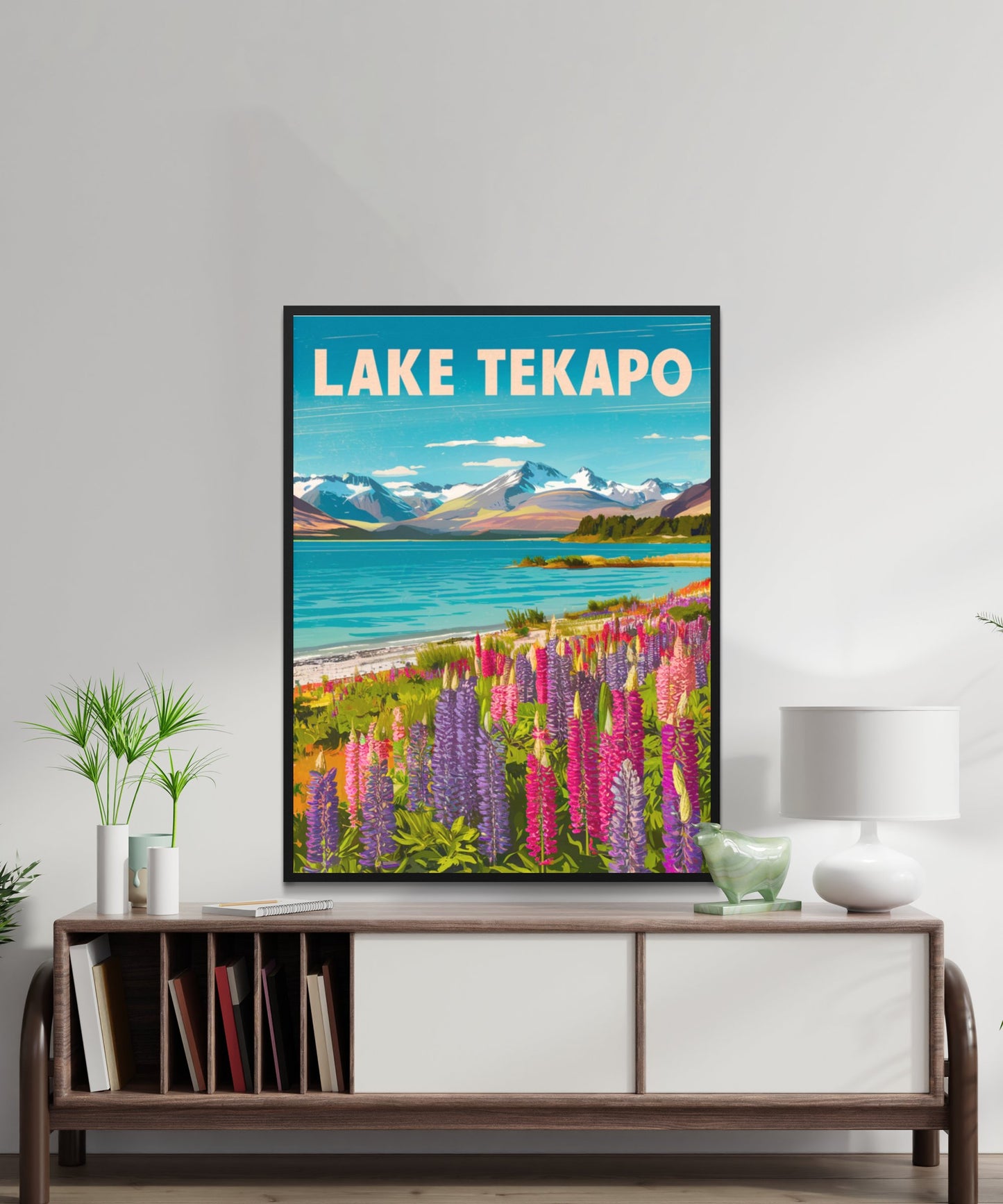 Lake Tekapo Vintage Travel Poster