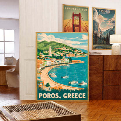 Poros Vintage Travel Poster - Historic Beauty