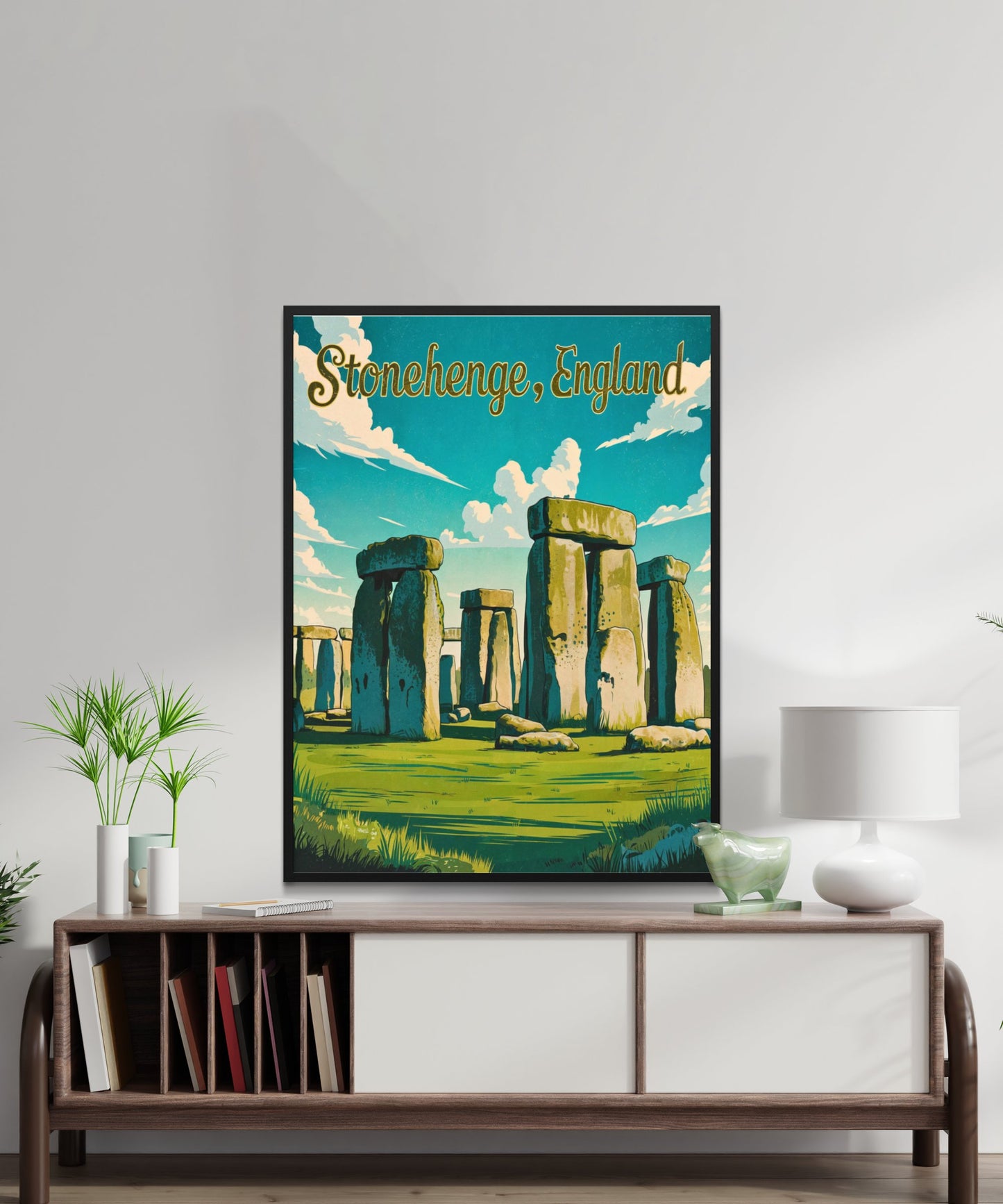 Stonehenge Vintage Travel Poster - England's Prehistoric Marvel