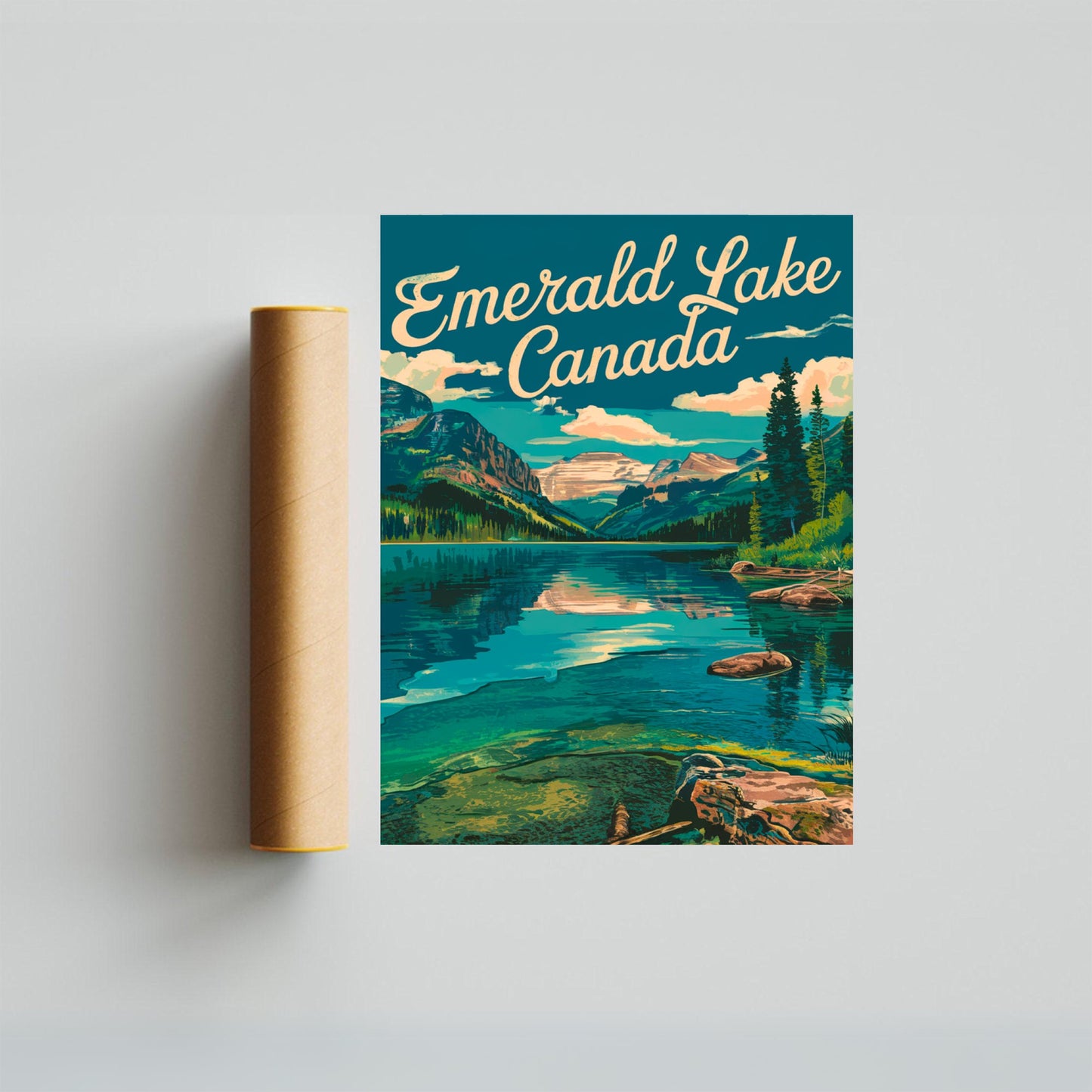 Emerald Lake Vintage Travel Poster - Outdoor Adventure