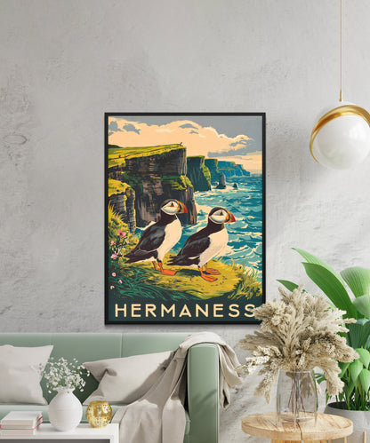 Hermaness Vintage Travel Poster