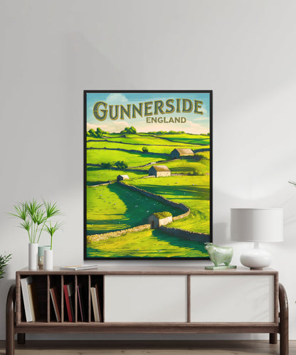 Gunnerside Vintage Travel Poster - Scenic Valleys