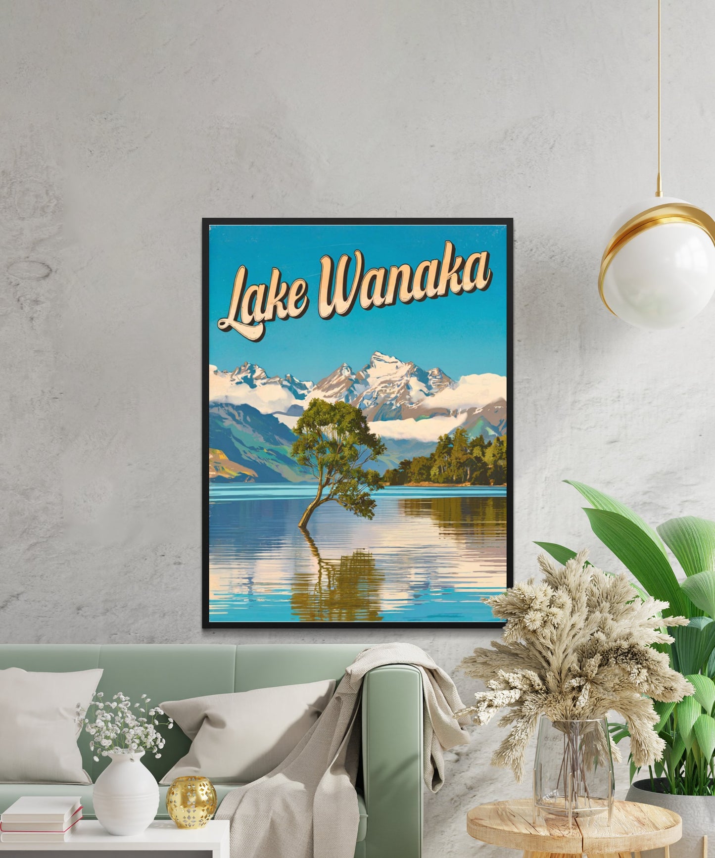 Lake Wanaka Vintage Travel Poster - New Zealand’s Serene Alpine Retreat