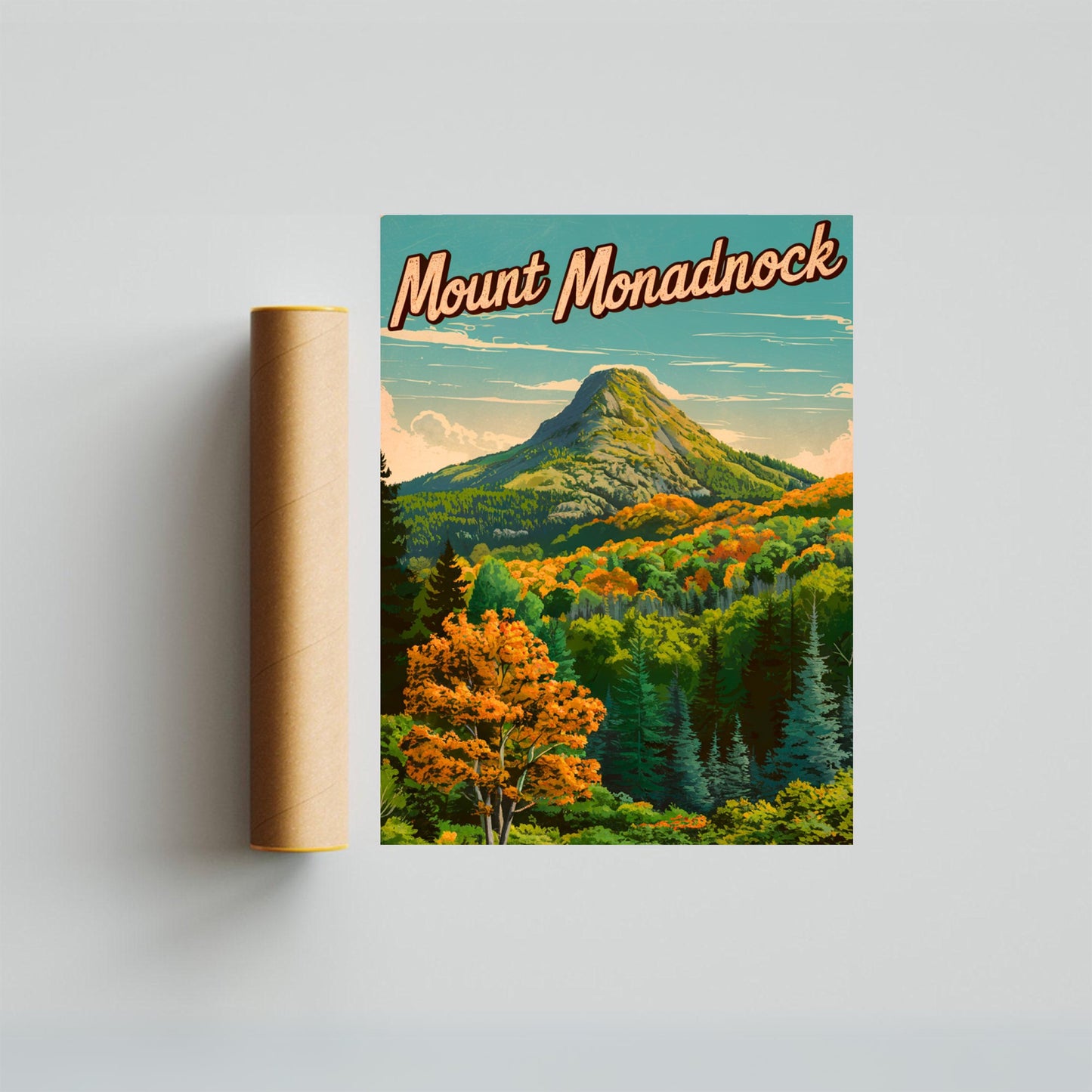 Mount Monadnock Vintage Travel Poster