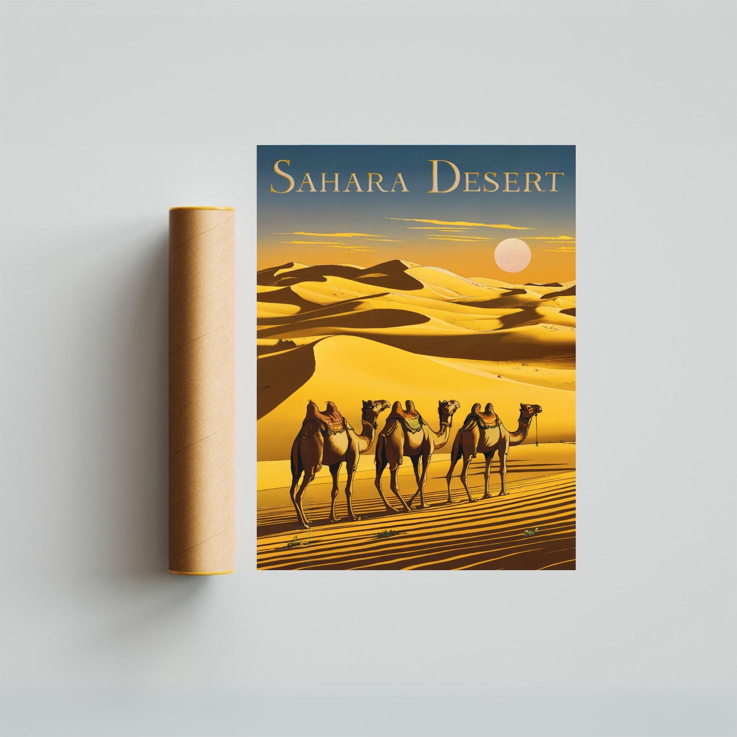 Sahara Desert Vintage Travel Poster