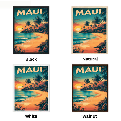 Maui Vintage Travel Poster - Tropical Paradise