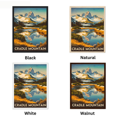 Cradle Mountains Vintage Travel Poster - Peaceful Peaks