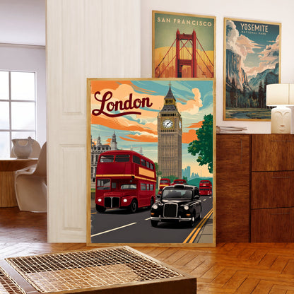 London Vintage Travel Poster - Iconic Cityscape