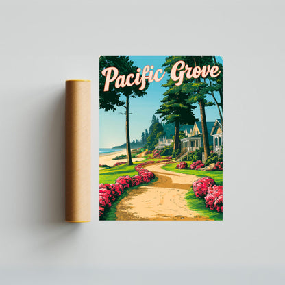 Pacific Grove Vintage Travel Poster